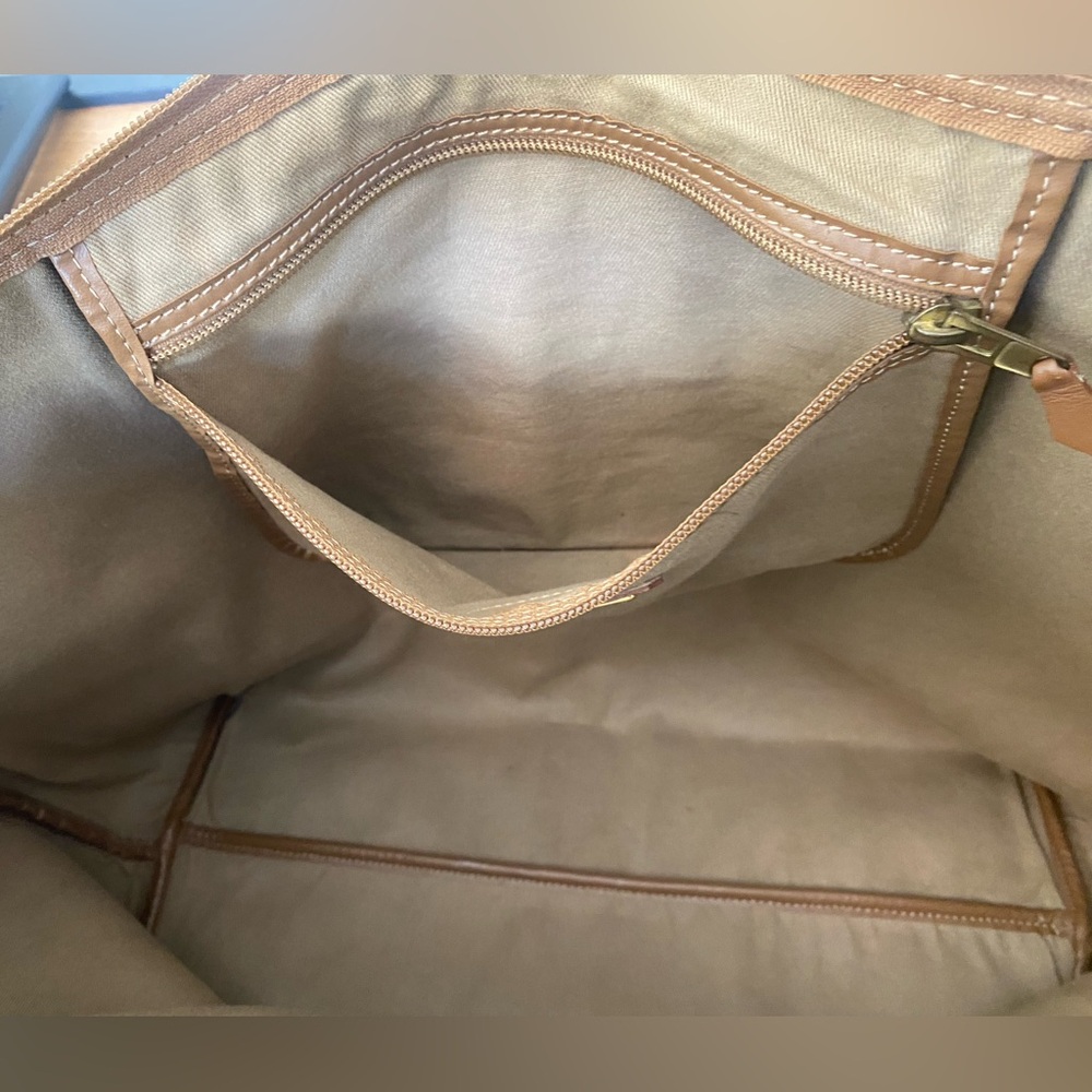 Christian Dior Vintage Honeycomb Weekender Brown Leather Travel Bag - Picture 10 of 17